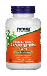 Ashwagandha 450 MG withanolides 25 % 180 kapslí NOW FOODS